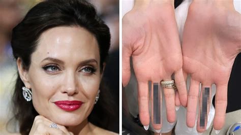 Angelina Jolies Finger Tattoos Fans Ask If Theyre A Salute To Brad Pitt The Courier Mail