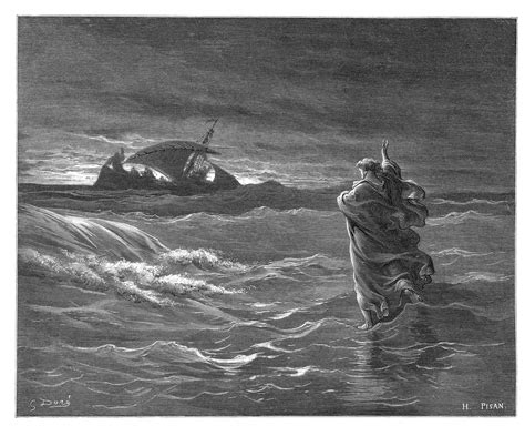 25 Jesus Walking On The Sea Gustave Doré Gustave Dore Framed Poster