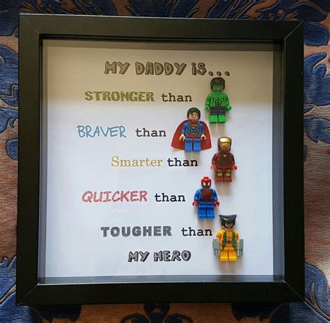 superhero lego frame personalised christmas gift father birthday gifts fathers day diy lego