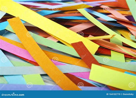Paper Strips In Rainbow Colors Can Use As Background Stock Photo
