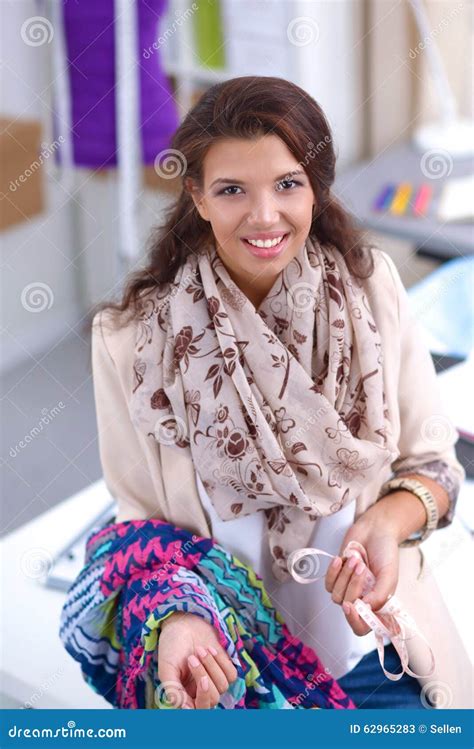 Modern Young Fashion Designer Working At Studio Stock Image Image Of
