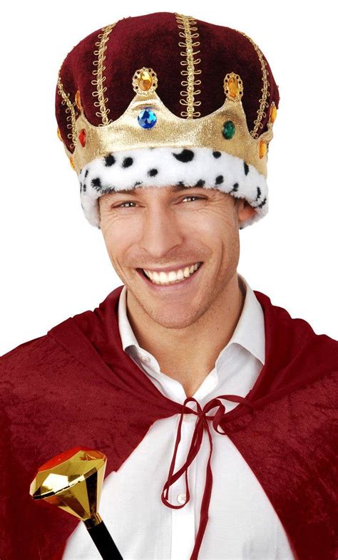 Gold And Red King Crown Plush Crown Hat King Costume Accessory