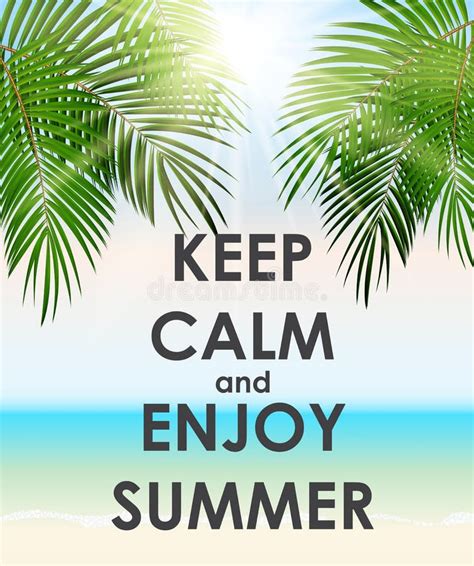 Keep Calm And Enjoy Summer Creative Poster Concept Card Of Invi Stock