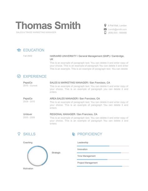 Modern Resume Template 110810 Templates By Resumeway