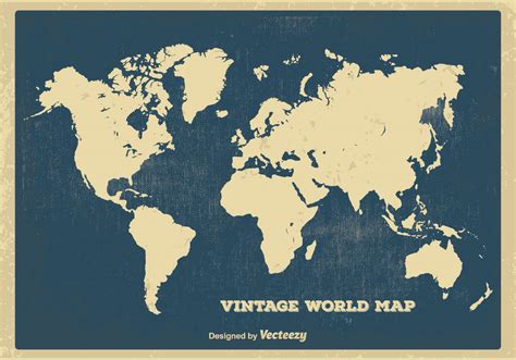 World Map With Countries Vintage