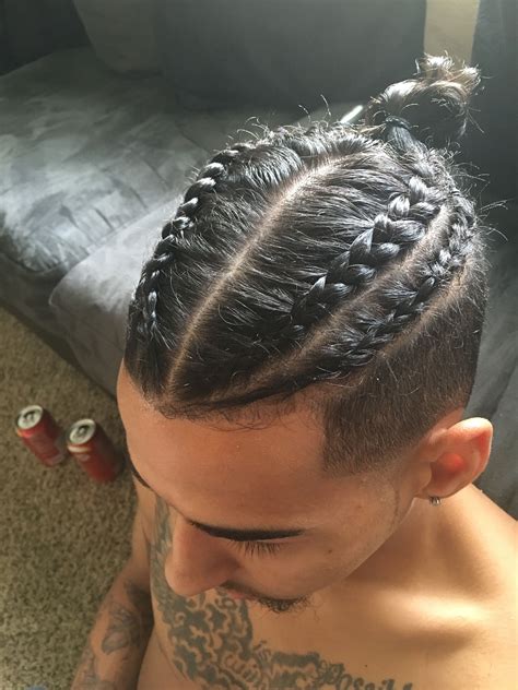 How to style box braids. Best Fade Haircut with Braided Bun Images & Pictures For Men