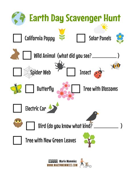 Printable Earth Day Scavenger Hunt