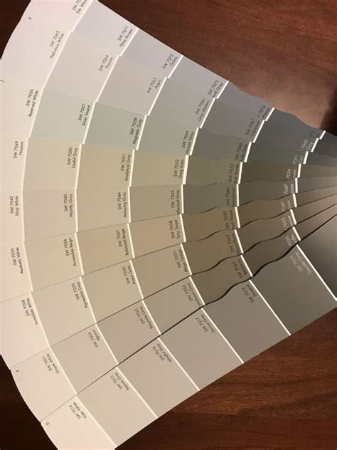 See more ideas about sherwin williams paint colors, sherwin william paint, sherwin williams. Sherwin Williams gray comparison. Paint chips Fan Deck ...