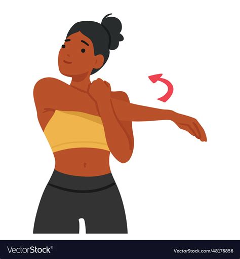 female character gracefully stretches her vector image