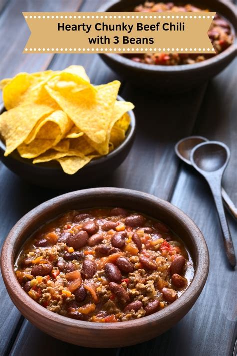 Hearty Chunky Beef Chili With 3 Beans Angels Food Paradise