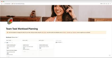 Notion Team Workload Planning Template Template Road