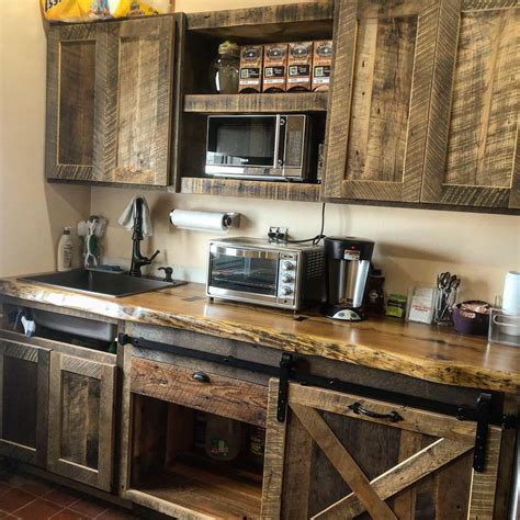 Old Barn Wood Kitchen Cabinets Bobbie On Instagram A Little Barnwood