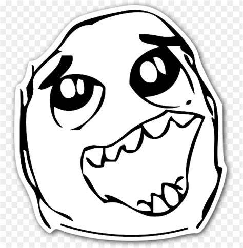 Rage Face Happy Daaah Sticker Meme Faces Cut Out Png Image With