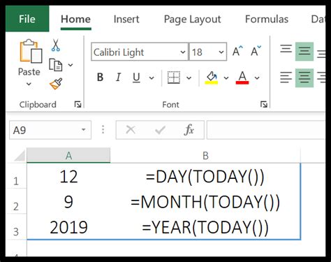 Excel Today Function Example Sample File