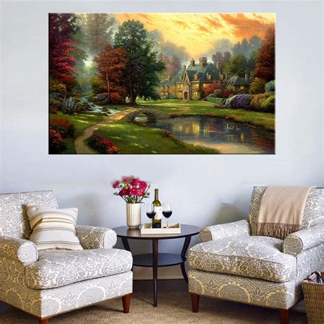 Artworks Peaceful Countryside Landscape Pastoral Prints Canvas Wall Art