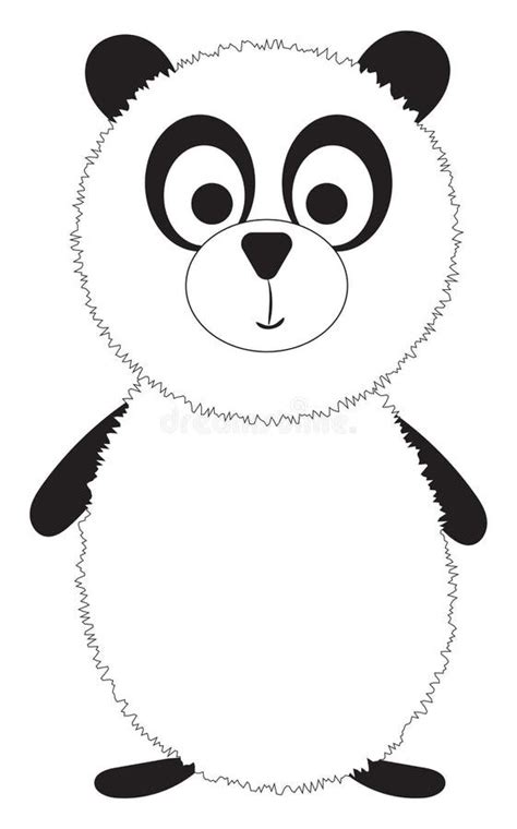 Panda Blanco Y Negro Ilustración Vectorial O En Color Ilustración Del Vector Ilustración De