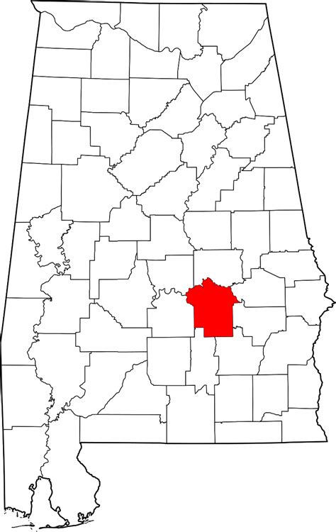 Map Of Alabama Highlighting Montgomery County List Of Counties In