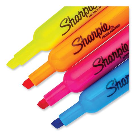 Sharpie Tank Style Highlighters Assorted Ink Colors Chisel Tip