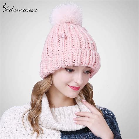 Sedancasesa Skullies Beanies For Women Warm Solid Color Lady Girls