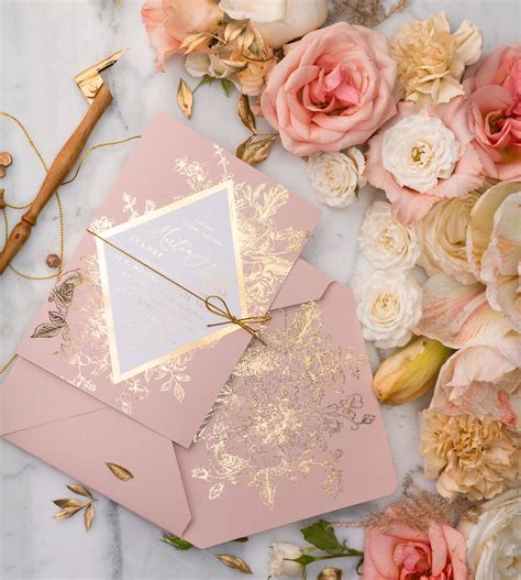 Rose Gold Wedding Invitations