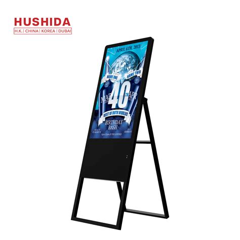 Ultra Thin Vertical Floor Standing Advertising Display Portable Lcd