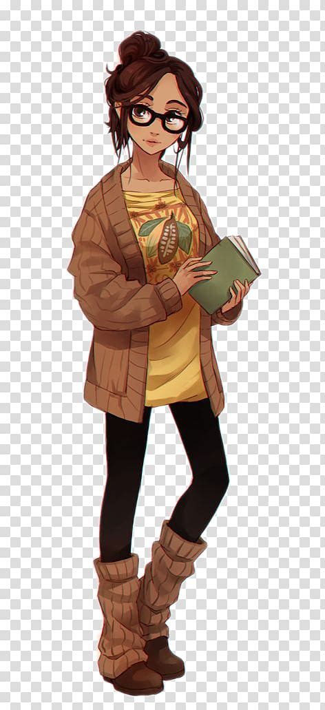 Woman Holding Book Anime Character Anime Manga Drawing
