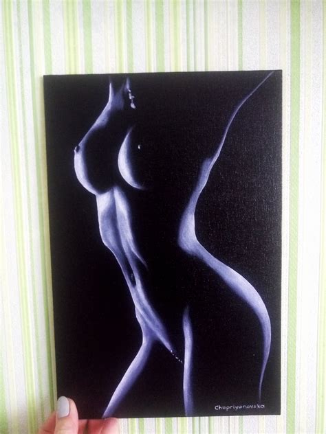 Nudeart Woman Painting Original Artwork Naked Sensual Body Etsy
