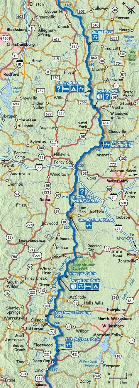 Blue Ridge Parkway Map Blue Ridge Mountains Blue Ridge Parkway