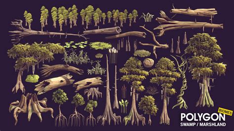 Polygon Swamp Marshland Nature Biomes Low Poly 3d Art By Synty