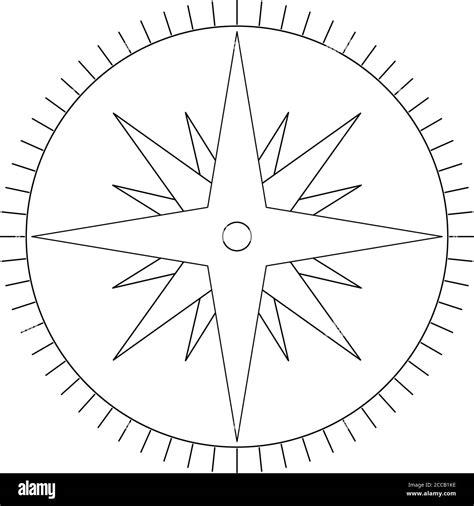Compass Rose Nautical Chart Travel Equipment Displaying Orientation