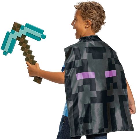 Minecraft Diamond Pickaxe And Enderman Cape Roleplay Set