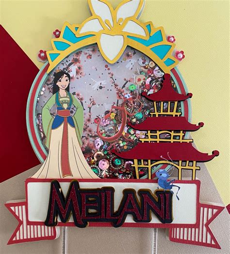 Yingeniva 1pc Mulan Happy Birthday Cake Topper Mulan Party Decoration