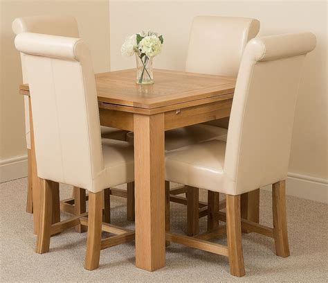 Richmond 90cm 150cm Square Oak Extending Dining Table And 4 Chairs