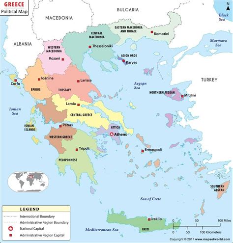 Mapa Político De Grecia 914 Cm W X 961 Cm H Mx