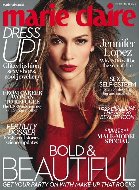 Jennifer Lopez In Marie Claire Magazine Uk December 2015 Issue