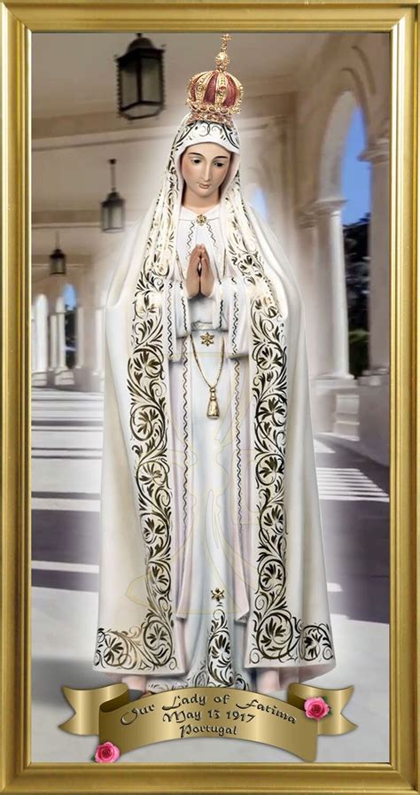 Our Lady Of Fatima Portugal Handcrafted Framed Print And Prayer Info