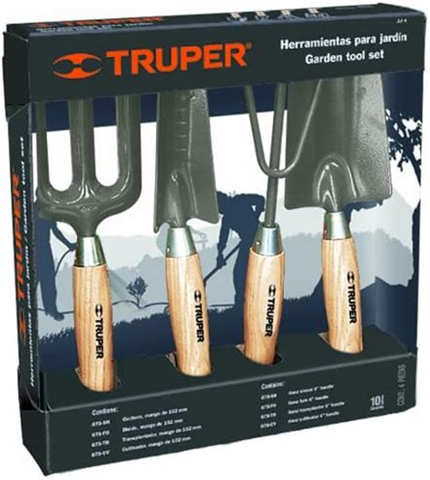 Truper 30642 6 Inch Garden Tool Kit With Hoe Cultivator Transplanted Trowel