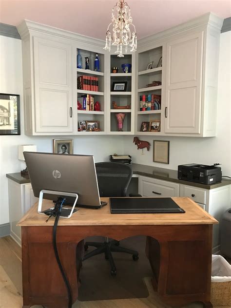 Custom Built In Corner Desk With Raised Panel Doors Adjustable Shelves