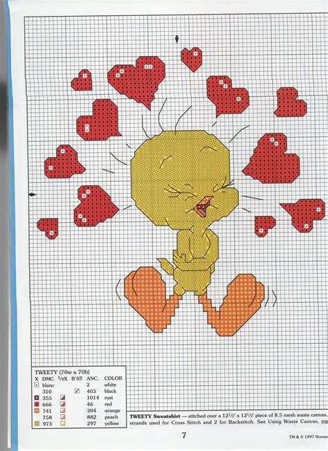 Valentine Tweety Disney Cross Stitch Patterns Cross Stitch Disney