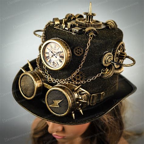 Steampunk Hat Gold Steampunk Goggles Headpiece Goggle Top Etsy