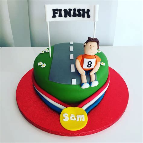 Visit this site for details: Running themed cake | Dad birthday cakes, Running cake ...