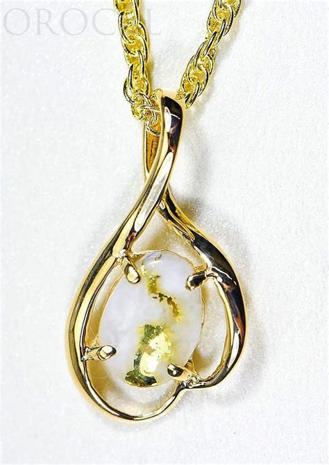 Gold Quartz Pendant Orocal Pn867qx Genuine Hand Crafted Jewelry 14