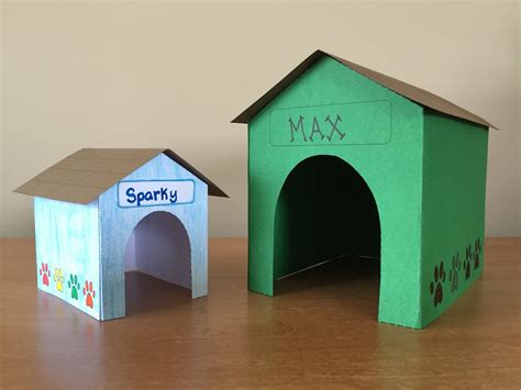 3 D Paper Doghouse Kids Craft Dog Crafts Dog House Diy Animal