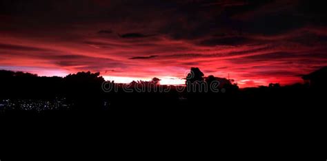 Red Sky Sunset Stock Photo Image Of Nature Landscape 141615614