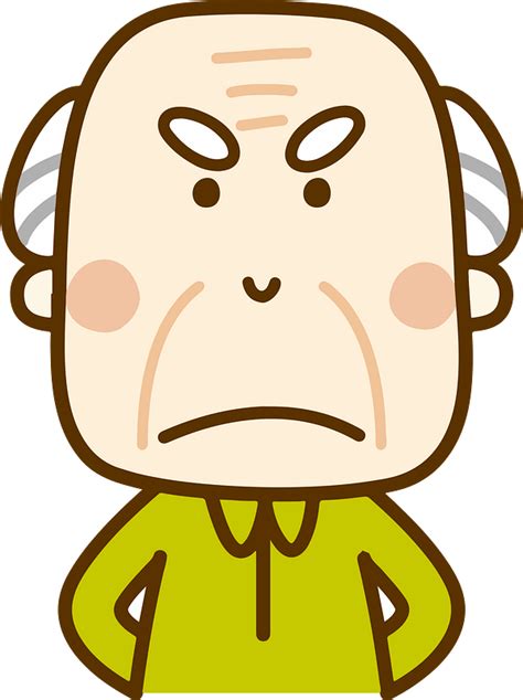 Angry Old Man Face Cartoon