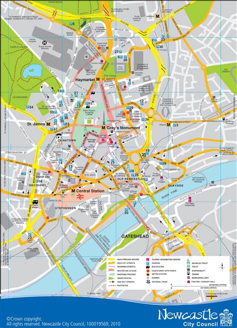 Newcastle City Centre Map
