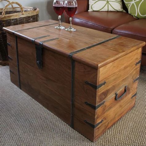 Balic Solid Wood Trunk Coffee Table With Storage Coffee Table Trunk