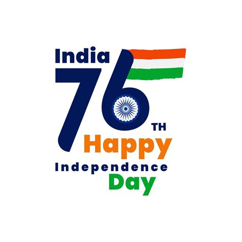 76th India Independence Day Logo Design With Tricolor Indian Flag