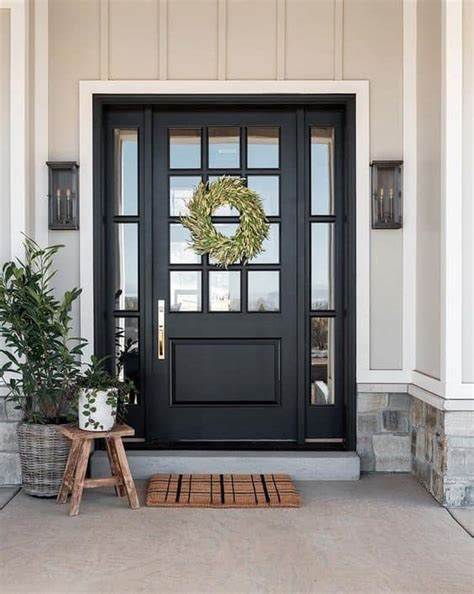Black Front Doors With Glass Panels Glass Designs
