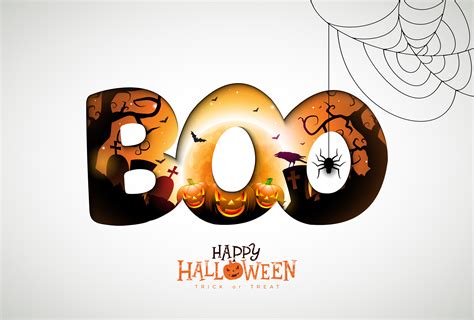 Boo Happy Halloween Design 334917 Vector Art At Vecteezy